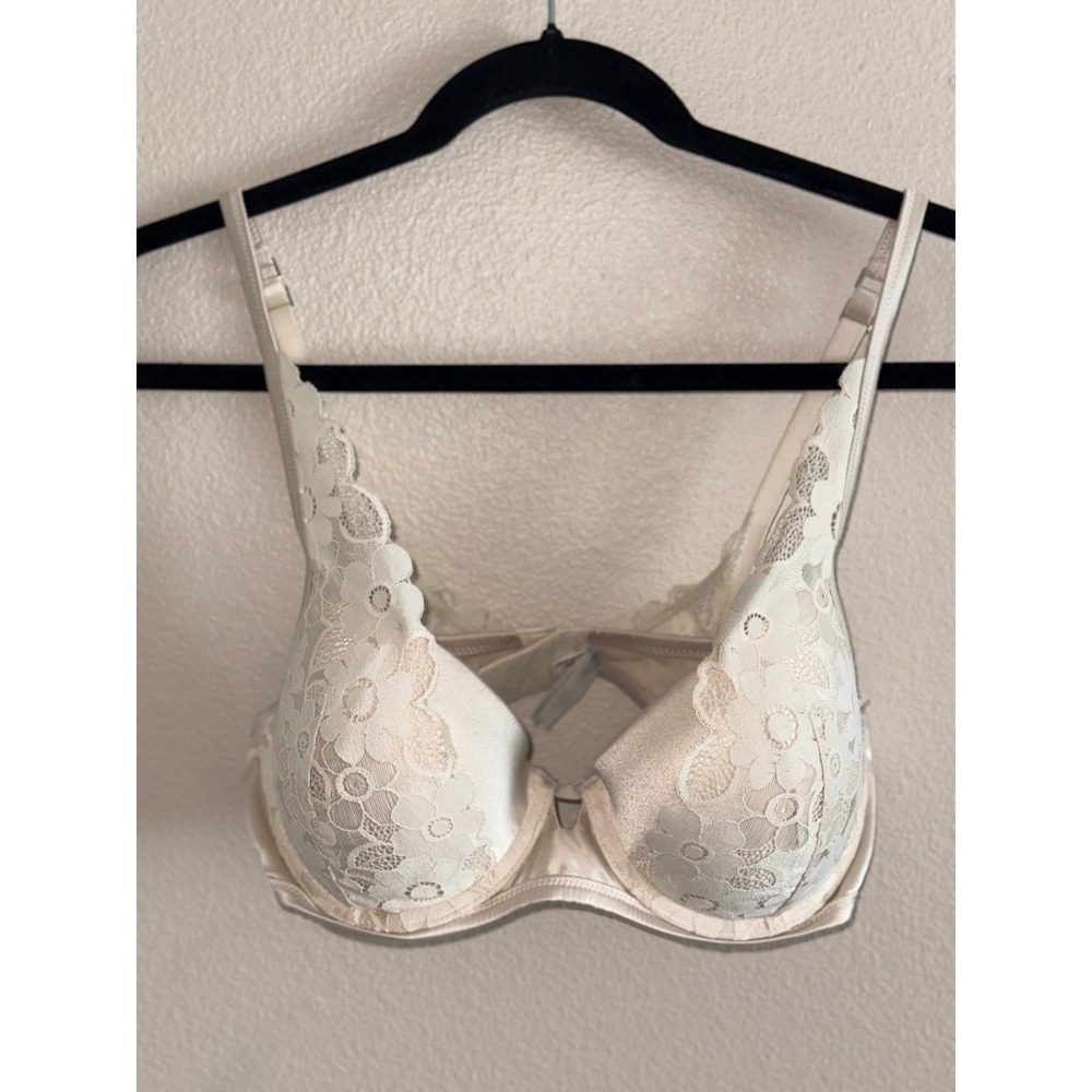 Aerie Real Good Floral Lace Underwire Bra Champagne Beige 34D